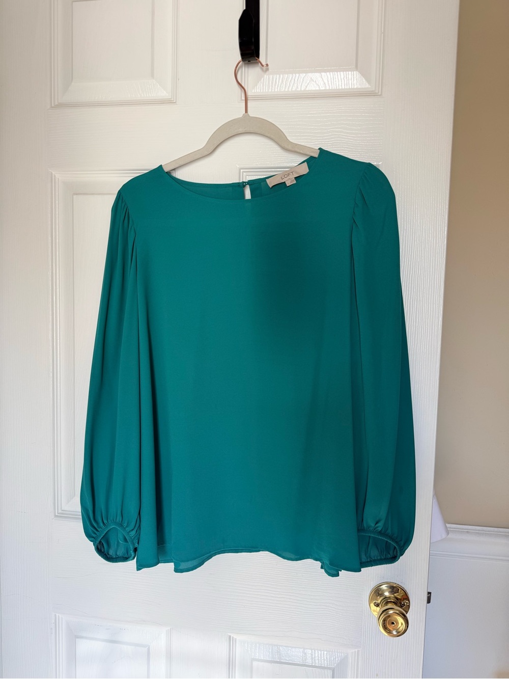 LOFT Kelly Green Long-Sleeve Blouson Top - Women
